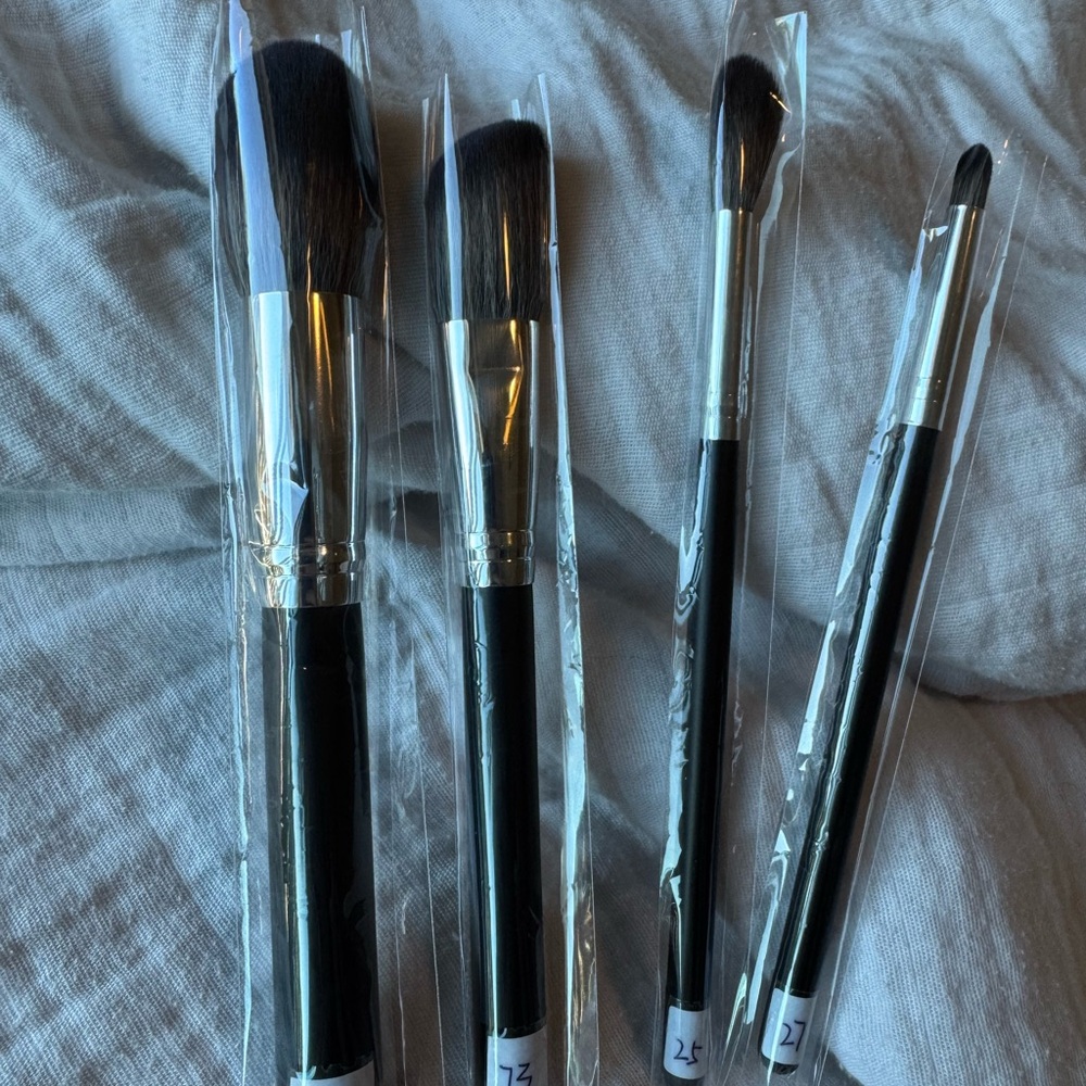 Set of Black Professional Makeup Brushes